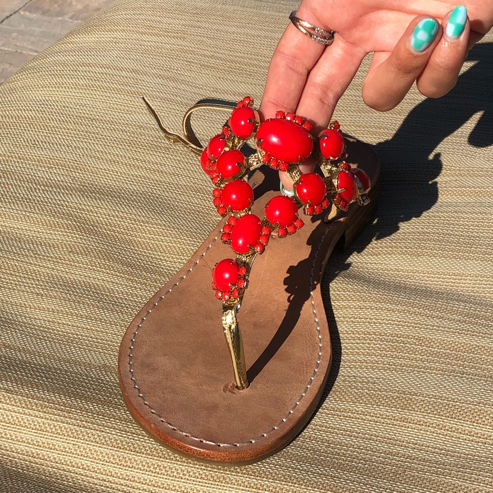 Ivanka Trump Orange leather Sandals size 9
